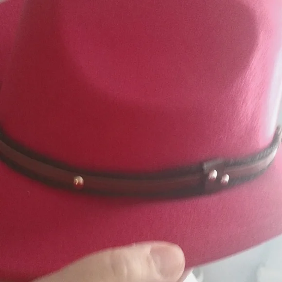 New Pink Unisex Western Cowboy Outback Boho Hat with Steer Head Tie Band - Picture 4 of 13